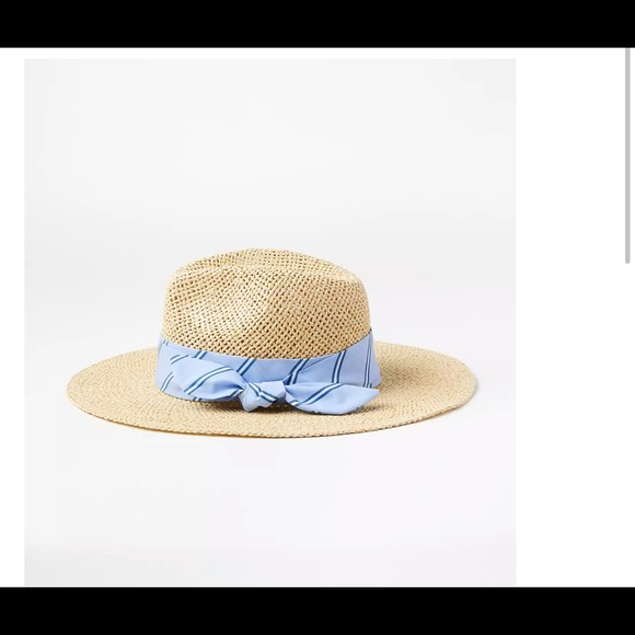 LOFT Accessories - LOFT straw fedora striped bow new in packaging size small:medium